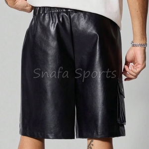 Nouveaux shorts décontractés pour hommes, design vintage personnalisé, 100% cuir, vêtements de sport pour hommes, shorts en cuir à vendre - Product Image 2