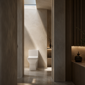 WC monobloc en céramique, cuvette allongée, siphon en S, double chasse, design à poser au sol, en grès cérame, pour salle de bain, 630x360x700mm - Product Image 5