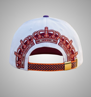 Casquette Snapback Personnalisée Style Urbain 6 Panneaux en Maille Broderie Imprimé Léopard Graffiti Visière Violette Unisexe Chapeau Décontracté Faible MOQ