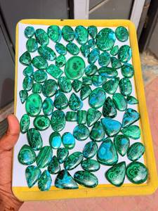 Pierre précieuse de chrysocolle malachite de qualité supérieure, cabochon naturel bleu-vert pour la création de bijoux et les collectionneurs - Product Image 4