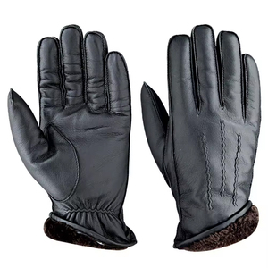 Gants d'hiver en cuir pour femmes, doublés de laine, décontractés, coupe-vent, chauds, pour le cyclisme, vente en gros d'usine, personnalisables OEM - Product Image 6