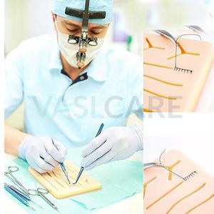 Coussinet de suture pour étudiants en médecine 3 couches de suture laparoscopique en silicone durable Entraînement de la peau Pratiques des plaies pré-coupées - Product Image 5