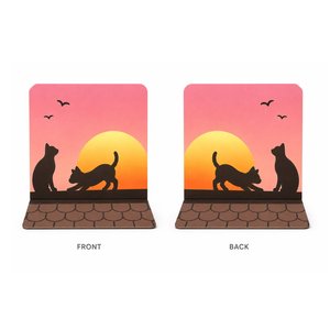 Bloc de Notas 3D con Diseño de Gatos al Atardecer, Colorido, Vista Frontal y Trasera - Product Image 1