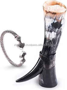 แก้วน้ำทำมือจากเขาสัตว์ไวกิ้งขัดเงา ดีไซน์กันน้ำ สำหรับเบียร์ เอล และมีด - แก้วทรงสัตว์สไตล์ชนบท - Product Image 6