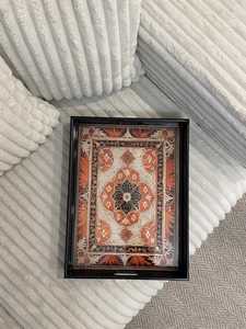 Plateau de service rectangulaire en bois fait main de luxe, motif floral chinois traditionnel, design végétal peint à la main par UO INDIA - Product Image 5