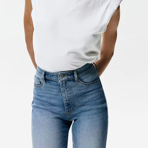 Vente flash - Jeans en denim pour femmes, coupe classique, respirant, en coton, séchage rapide, de haute qualité, fabriqué au Pakistan - Product Image 4