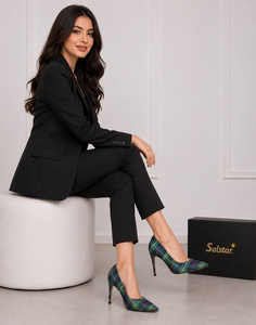Vente en gros de chaussures à talons aiguilles pour femmes, spéciales mariage écossais, à motif tartan, à bout pointu, personnalisables (marque, logo, motif tartan) - Product Image 5