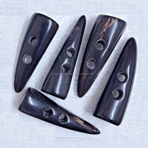 Horn <b>Toggle</b> Button Black Buffalo Horn <b>Toggle</b> Sewing Buttons 2-Hole Craft from India - Product Image 2