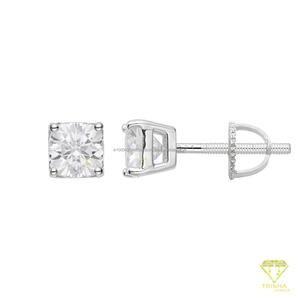 Pendientes de Diamantes Cuadrados Cultivados en Laboratorio de Primera Calidad, Plata de Ley 925, Colección de Joyería Fina - Product Image 3