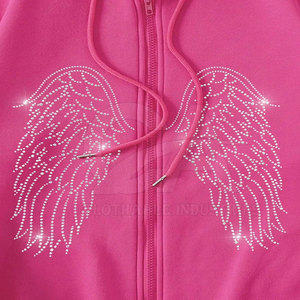 Sweat-shirts scintillants pour femmes avec décoration en strass, tissu doux, vêtements tendance, design personnalisé, vente en gros - Product Image 5