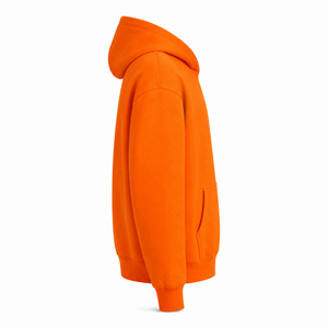 Sudadera con Capucha Premium Naranja Brillante Sin Cordones, Corte Regular, Unisex, Forro Polar de Algodón Grueso, Bolsillo, Transpirable, Personalizable para Invierno - Product Image 5