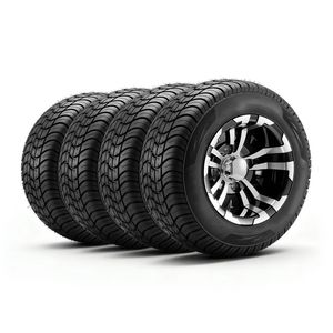 Black Aluminum Alloy Golf <b>Cart</b> <b>Wheels</b> 10\" 205/50 10 for Club Car EZGO Yamaha 4 Set of 4 Go-Kart Tires <b>Wheels</b> Fit Various Models - Product Image 1