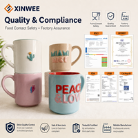 Mug à café en céramique avec logo personnalisé, intérieur coloré, poignée, boîte cadeau, marque privée, mug en céramique OEM ODM, fournisseur en gros pour la vente au détail