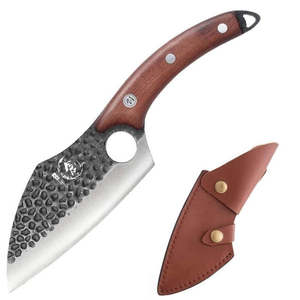 Couteau à désosser de boucher de 5,7 pouces, forgé à la main, en acier à haute teneur en carbone, avec étui et coffret cadeau, ensemble de couteaux de boucher pour la découpe de viande en cuisine - Product Image 1