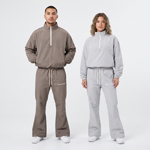 Survêtement unisexe léger coupe-vent 100 % nylon, pull à demi-zip et pantalon à cordon de serrage, imperméable, pour tenue décontractée - Product Image 6