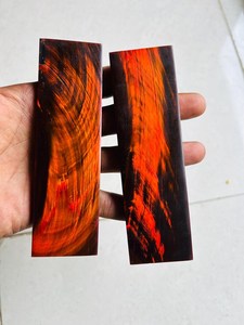 Escamas de cuerno de búfalo natural teñidas a mano y genuinas para mango de cuchillo: Par exótico a juego para mango de herramienta, material natural - Product Image 5