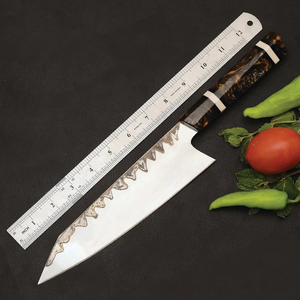 Couteau de chef Burraq personnalisé fait main en acier carbone, lame de 8 pouces, épaisseur de 3,0 mm, manche en bois, NOUVEAU, cadeau - Product Image 2