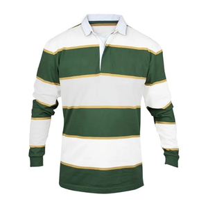 Camiseta de Rugby Transpirable de Algodón para Hombre, Manga Larga, a Rayas, Uniforme de Equipo Bordado Personalizado, Ropa Deportiva Antibacteriana - Product Image 5