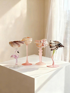 Wholesale Handmade Lightweight Reusable Easy Clean Glass Conch Shell Cocktail Glass Coastal Design Wedding <b>Beer</b> 20-100ml - Product Image 2