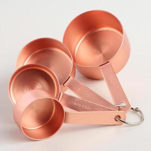 Ensemble de tasses à mesurer en cuivre antique 250 ml, outils de cuisine en métal résistants à la chaleur, lavage à la main uniquement, coffrets cadeaux de tasses à mesurer en métal - Product Image 3