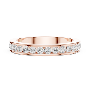 Anillo de Eternidad Clásico con Diamantes Engastados en Canal, Oro Rosa de 18K - Product Image 1