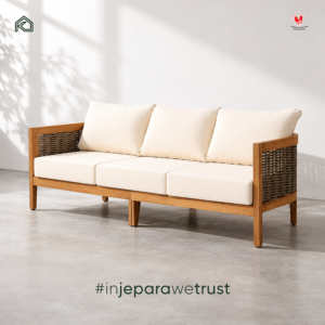 Modern Handcrafted Solid Wood Rope Outdoor <b>Garden</b> <b>Sofa</b> Elegant 3-Seater Patio Bench Couch for Villa Resort Furniture Jepara - Product Image 6
