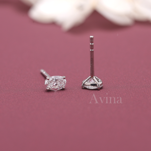 IGI Certified Lab Grown Diamond Oval <b>Stud</b> Earrings Solid 925 Sterling <b>Silver</b> Solitaire Oval Cut Mini Diamond - Product Image 6