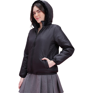 <b>Women's</b> Solid Padded Coats Winter Fashion <b>Parkas</b> Thick Cotton Filled Windproof Unisex Puffer <b>Jacket</b> Quilted Hooded OEM - Product Image 2