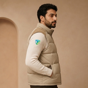 <b>Men</b> <b>Winter</b> Puffer <b>Vest</b> Durable Polyester Fabric Warm Padding Quilted Design Full Zip Front Functional Pockets Outdoor Clothing - Product Image 6