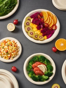 New Latest Compostable Party Tableware Sugarcane Fiber Serving <b>Plates</b> 6 Inches Round Shapes Hotel and Restaurant Dinner <b>Plates</b> - Product Image 1