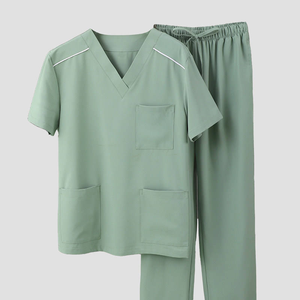 OEM Wholesale Medical <b>Scrub</b> Set Short Sleeve Cotton Dobby Fabric <b>Surgical</b> Uniform for Hospital Doctors Nurses - Product Image 1