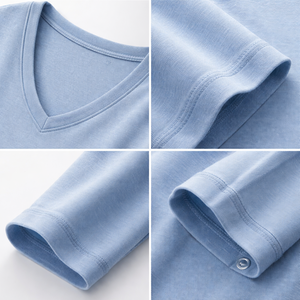 T-shirts à manches longues et col en V personnalisés pour femmes - Fournisseur OEM directement du fabricant - Product Image 4