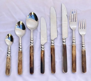 Classic Style <b>Flatware</b> Set 18/8 Stainless Steel With Tortoise Resin Handle Home decor Dinnerware Tableware Cutlery Set - Product Image 3