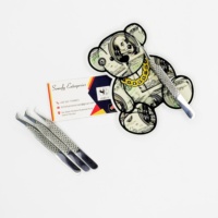 Logo magnétique pratique pour extensions de cils, motif ours en peluche durable, cœur holographique, fleur en acrylique, tuiles pour cils