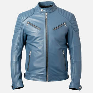 Chaqueta de Motocicleta de Cuero de Alta Calidad con Ajuste Regulable, Costuras Resistentes y Acabado Impermeable para Turismo y Conducción en Carretera - Product Image 1