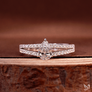 แหวนเพชรทรงลูกแพร์ 0.5 กะรัต เพาะเลี้ยงในห้องปฏิบัติการ สำหรับงานหมั้นและงานแต่งงาน ประดับเพชรแบบฝังเต็มวง ทองคำขาว 10K รับรองโดย IGI แหวนสัญญา - Product Image 1