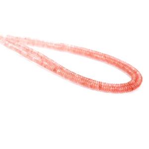 Cuentas de cuarzo color sandía en forma de rondel plano de 5-6 mm, cuentas espaciadoras de piedra preciosa rojo coral, suministros para la fabricación de joyería con rondel liso. - Product Image 4