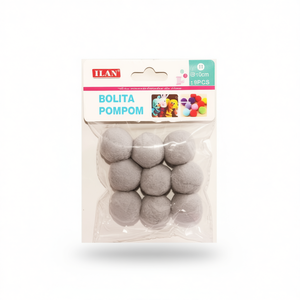 Palline di Paillettes Ilan 3.0Cm Grigie 9 Pezzi per Decorazioni Artigianali - Product Image 1