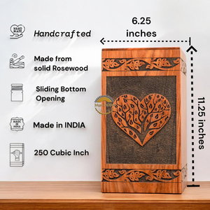 Handcrafted lifetree urn & Natural Wood Cremation Urn Ashes <b>Box</b> Artistic Funeral Memorial <b>Keepsake</b> by AYAANS - Product Image 2