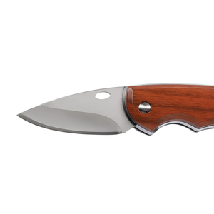 Couteau pliant EDC en acier carbone de qualité supérieure, manche en bois, lame tranchante comme un rasoir, couteau de poche pour l'extérieur, fournisseur OEM - Product Image 3
