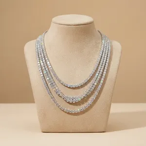 Cadena de tenis de diamantes cultivados en laboratorio, estilo hip-hop, de oro macizo, collar certificado, joyería de lujo fina para mujer - Product Image 2