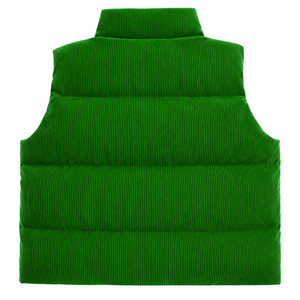 Chaleco acolchado personalizado de la hermandad Alpha Kappa Alpha con logo bordado en la parte delantera, color verde y rosa, sin mangas, para mujer. - Product Image 3