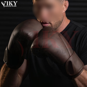 Gants de boxe multi-usages marron vieilli, à marque privée, avec support de poignet ergonomique, pour entraînement avec sac de frappe - Product Image 2