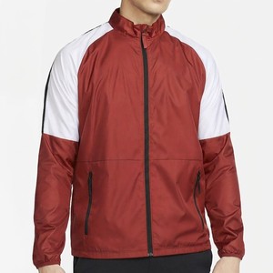 New Latest Design Men's <b>Red</b> White Color Blocking Racer <b>Jacket</b> Windproof Zipper Stand Collar Sporty Autumn Wear - Product Image 1