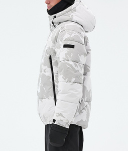 Veste de ski et snowboard matelassée camouflage gris 2026, imperméable, respirante, coupe-vent, isolée, pour l'hiver, fabrication sur mesure OEM - Product Image 3