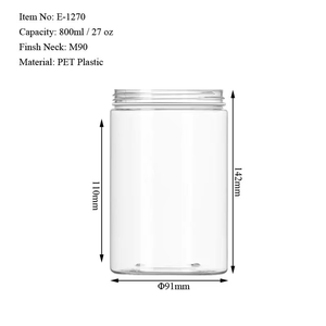 Wholesale 800ml PET Straight-Sided Round <b>Jar</b> - 27oz Food Grade <b>Plastic</b> Container for Candy Nuts Snacks Storage Custom Packaging - Product Image 2