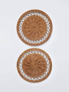 Round Handmade Bamboo <b>Placemat</b> Bohemian Style Natural Weave 400mm Diameter Mats & Pads - Product Image 4