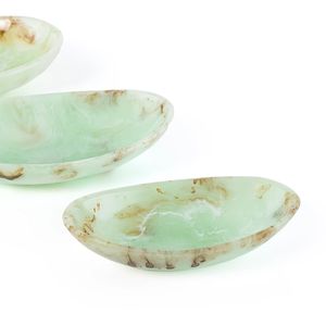 Tazón Hecho a Mano con Efecto Mármol Verde, Plato de Servir Estilo Oriental Pulido para Alimentos, Regalos, Vajilla Decorativa - Product Image 1
