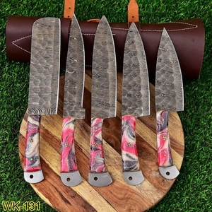 Handmade Carbon Steel Sustainable Multifunction Chef <b>Knife</b> <b>Set</b> 5-Piece High Carbon Razor <b>Sharp</b> - Product Image 2