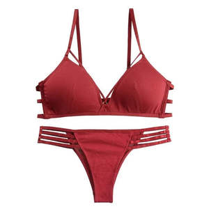 Ensemble de lingerie sexy de haute qualité avec logo personnalisé, nouveau design, soutien-gorge et culotte en dentelle push-up pour femmes adultes. - Product Image 1